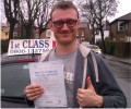 Mike with Driving test pass certificate